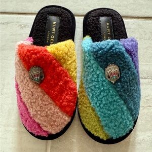 NWT Kurt Geiger 'London' Kensington Slippers, Rainbow MultiColor Sz 12 Kids